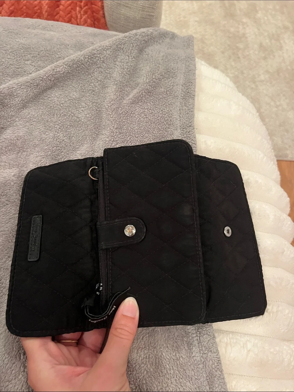 Vera Bradley Black Quilted Trifold Wallet